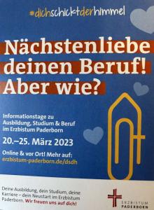 Erzbistum Paderborn: Digitale Berufemesse 20.-25.03.2023